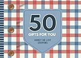 50 Gifts For You Honey Do List Coupons: Blank Empty Vouchers For Him Her / Funny Christmas - Valentine's Day - Birthday For Couples - Husband - Wife / ... White Blue Flannel Plaid - Button Shirt Theme