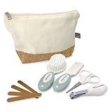 Dreambaby Neat & Tidy 9pc Wheatgrass Baby Grooming Kit - Eco-Friendly Baby Care Kit with Cotton & Cork Travel Bag - Soft Brush, Comb, Safety Scissors, Nail Clippers - Less Plastic Waste