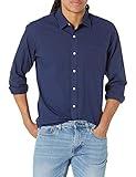 Amazon Essentials Men's Regular-Fit Long-Sleeve Casual Poplin Shirt, Navy, Large