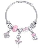 XOYOYZU Charm Bracelets for Girls Cute Cartoon Friendship Bracelets Adjustable Bangle Gifts for Girls DIY Jewelry Ballet