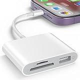 SZHAIYIJIN SD Card Reader for iPhone, Memory Card Reader with USB Camera Adapter Plug and Play Trail Game Camera Viewer Supports SD and TF Card MicroSD Card Adapter for iPad No App Required