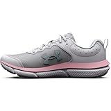 Under Armour Girls' Grade School Assert 10, (100) Halo Gray/Pink Sugar/Iridescent, 5, US