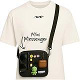 SUPERVEK Messenger Bag for Men Women - Crossbody Shoulder Tactical Organizer Durable Compact Messanger Bags - Minimalist Streetwear Urban Travel School - Unisex Mens Sling Bag (Black)