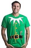 Ann Arbor T-shirt Co. Santa's Elf Costume | Jumbo Print Novelty Christmas Holiday Humor Unisex T-Shirt - Large - Green