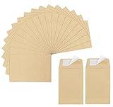 180 Pack Coin Envelopes 2.35"×3.5", Brown Kraft Small Envelopes, Full-Flap Seal Seed Packets Envelopes, Seed Envelopes, Mini Envelopes for Office, Home, School