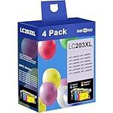 INKOKU LC203XL LC201 Compatible for Brother LC203 Ink Cartridges Work with MFC-J480DW MFC-J880DW MFC-J4420DW MFC-J680DW Printer (Black Cyan Magenta Yellow, 4XL Pack)