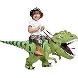 One Casa Inflatable Dinosaur Costume Riding T Rex Air Blow up Funny Fancy Dress Party Halloween Costume for Kids 4-6 Yrs