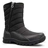 mysoft Mens Winter Snow Boots Waterproof Insulated Mid-Calf Hiking Boot Fur Lined Warm Outdoor Tall Shoes Lightweight