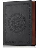 Fetinar 2025 Leather Vintage Journal Notebook,300 Pages,Leather Softcover Lined Journal Notebooks for Women Men,Notebook Journals for Writing Travel,Business,Office,5.7'' X 8.3'',Black