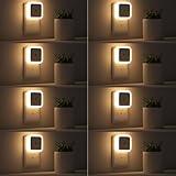 Sujeet Night Light, Night Lights Plug into Wall 8-Pack, Plug in Night Light, Dusk to Dawn Nightlight Led Night Lights for Bedroom, Bathroom, Hallway Warm White