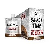 Rich Piana 5% Nutrition Snack Time | Squeezable Protein Shots | High Protein Snack Pouches | Convenient, Real Food Protein from Peanuts & Egg Whites | 10-Count (Chocolate Peanut Butter)