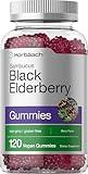 Horbaach Black Elderberry Gummies | 120 Count | Sambucus Extract | with Zinc and Vitamin C | Berry Flavor | Vegan, Non-GMO, and Gluten Free Supplement for Adults