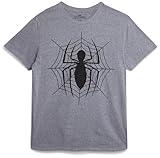 Marvel Mens Graphic T-Shirts - Avengers Spiderman Captain America Short Sleeve Crewneck Graphic Tee Shirt for Men (S-XL), Size Small, Heather Grey Spider Web
