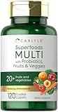 Carlyle Fruits and Veggies Supplement | 120 Count | Superfood Multivitamin with Probiotics | Made with 20 Fruits and Vegetables | Non-GMO & Gluten Free Supplement