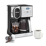 Cuisinart Coffee Maker, 12-Cup Glass Carafe, Automatic Hot & Iced Coffee Maker, Single Server Brewer, Stainless Steel, SS-16