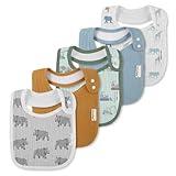 Muslin Bibs for Baby Boys Girls,Organic Muslin Baby Bib for Drooling and Teething,Soft Bandana Drool Bibs 5 Pack