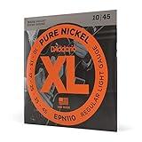 D'Addario Guitar Strings - XL Pure Nickel Electric Guitar Strings - Round Wound - Warm, Bright, Vintage Sound - EPN110 - Regular Light, 10-45