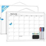 MaxGear Monthly Calendar Dry Erase Board for Wall, 16"x12" Small Hanging Double-Sided White Board, Portable Whiteboard for Planning, Drawing, Memo, to Do List, School, Home, Kitchen, Office