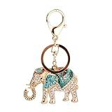Colorful Rhinestone Plating Elephant Pendant Bling and Sparkly keychain Bag Pendant Gift for Woman or Man Thailand Southeast Asia Travel Souvenir Good Luck Gift Exotic accessories