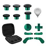 TOMSIN 13 in 1 Xbox Elite Series 2 Controller Accessories Replacement Pack,6 Metal Thumbsticks,2 D-Pads,4 Paddles and 1 Adjuster for Xbox Elite Controller Series 2 Core Accessory Parts(Green)