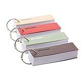 NUOBESTY 4PCS Mini Notebooks with Keychains Creative Loose-leaf Memo Pads Portable Notes Office Supply Student Stationery (Random Color)