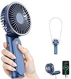 TUNISE Portable Handheld Fan, 4000mAh, 180 Adjustable, 6 Speed Wind, USB Rechargeable Foldable Fan with Real-Time Electricity Display