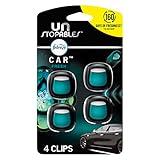 Febreze Unstopables Car Odor-Fighting Car Freshener Vent Clip Fresh Scent, .07 oz. Car Vent Clip, Pack of 4