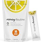 ROUTINE Morning Daily Hydration | Electrolyte Powder Packets with Apple Cider Vinegar, Lemon, and Sea Salt | Keto & Paleo-Friendly Electrolyte Drink Mix (10 Pack)
