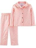 Simple Joys by Carter's Baby Girls' 2-Piece Coat Style Pajama Set, Pink White Dots, 12 Months