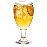 Libbey Classic Clear Glass Goblets Set of 12, Dishwasher Safe Drinking Goblets for Iced Tea, Sangria, and More, Ideal Goblet Glassware for Parties