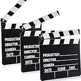 10 Pieces Movie Film Clap Board, 7 x 8 Inch Cardboard Movie Clapboard Directors Clapper Writable Cut Action Scene Board for Movies Films Photo Props(White)