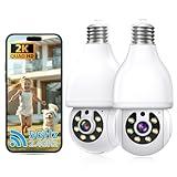 2K Light Bulb Security Camera-Support 5GHz&2.4GHz Dual Band WiFi,Security Cameras Wireless Outdoor,Cameras for Home Security Indoor Outside,2 Pack