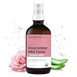 Rose Water Spray for Face with Matrixyl 3000 - Organic Rosewater Face Mist with Aloe Vera & Hyaluronic Acid - Hydrating, Reduces Fine Lines, Boosts Collagen Production, & Soothes Skin - 4 Fl Oz