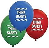 Think Safety Balloons (30 per pack) Decorations for National Safety Month & Safety Fairs