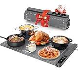 FEPPO Food Warming Mat, Upgrade High-tech Graphene Heating Film, Fast Full Surface Electric Warming Tray with 6 Level Adjustable Temperature and 6 Hours Timer, Roll Up Food Warmers for Parties Buffet