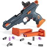 Toy Foam Blaster Pistol Toy - Soft Foam Darts for Kids with Orange Tip for 8 Years Old Boy, Ejecting Shells Magazine Dart Blaster, 2 Magazines 60 Darts