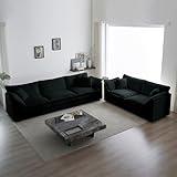 Tmsan 2 Piece Chenille Cloud Couches Living Room Furniture Set, Modern Oversized Modular Sectional Loveseat and Sofa Set for Apartment Office Large Spaces