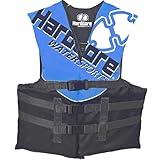 Hardcore Coast Guard Type III PFD for Youth Child Teen Adult; Life Vest Flotation Device; Life Jacket Paddle Vest for Big Kids, Jet ski, Wakeboard, Hardshell Kayak Life Jacket Blue Youth (50-90 lbs)