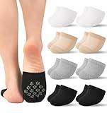 Murmorers Toe Socks Womens for Mules, Half Socks Toe Topper Covers No Show Invisible Non-slip Liners for Clogs Nude Black Gray White 8 Pairs