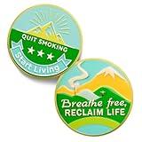 Cute Quit Smoking Sobriety Coin - Stop Smoking Aids That Work Sober Reminder Token - Recovery Breath Free Quit Vaping Nicotine Chips and Medallions - Inspirational Health Help Tool Gift for Men Women