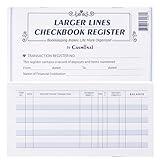 26 Pack Larger Lines Check Registers for Personal Checkbooks, Checkbook Register, Blank Ledger Transaction Registers for Personal or Business, Check Register Book Easy to Read, 24/25/26 Calendars