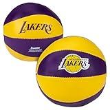 Franklin Sports NBA Los Angeles Lakers Toy Basketballs - 2 Pack of Kids Soft Mini Basketballs for Over The Door + Indoor Hoops - NBA Fan Shop Kids Soft Toy Basketballs - (2) Mini Balls Included