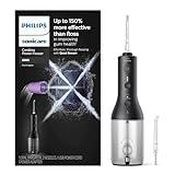 Philips Sonicare Cordless Power Flosser 3000, Water Flosser with Innovative Quad Stream Technology, Oral Irrigator with 2 Flossing Modes and 3 Intensity Levels, Ergonomic Design, Black, HX3826/23