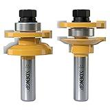XDENGP 2PCS Ogee Style Rail and Stile Router Bits Set 1/2 Inch Shank, 3/8 Inch Cutting Depth, Up to 1 Inch Stock, Kitchen Cabinet Door Frame Shaper Cutters Raise Panel Making Router Bit Set