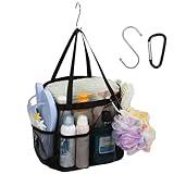 Mesh Shower Caddy Portable for Dorm Essentials with Multiple Pockets, Hanging Shower Bag for College Students, Quick Dry Shower Caddy for Bathroom, Suitable for Camping (Upgraded Version - Black)