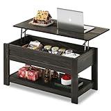 WLIVE Coffee Table, 39" Lift Top Coffee Table with Hidden Compartment and Storage Shelf for Living Room, Espresso