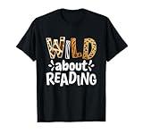 Reading Lover Apparel Wild About Reading, Reading Books And Bookworm Library Day T-Shirt - Unisex-Adults, Kids - Black - Short Sleeve - Classic Fit - T-Shirt