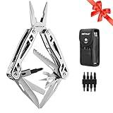 WETOLS Multitool Needle Nose Pliers,21-in-1 Stainless Steel Multi Tool Pocket Knife with Screwdriver Sleeve,Self-locking Survival Knife with EDC Pouch-Great for Outdoor, Simple Repair, Camping, Hiking