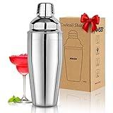 Cocktail Shaker 25oz Martini Shaker Drink Shaker Bar tools with Built-In Strainer for Bartender, Professional 18/8 Stainless Steel Margarita Mixer for Mixed Drinks