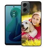 LalatiFy Custom Case Personalized Cover for Motorola Moto G Play 2024 Phone with Photo Logo Text,Customize Picture Name Design Protective Black Cases Soft Slim,Gift for Family Friends Birthday,Black